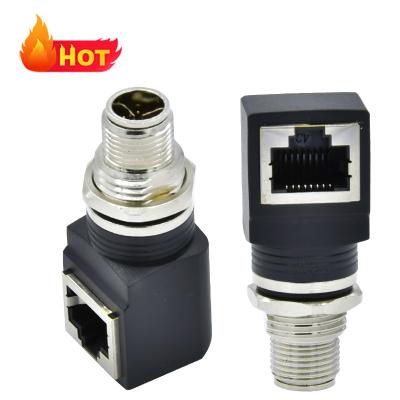 China El conector impermeable de encargo Rj45 CuZn de Rigoa PA66 M12 X cifró al conector RJ45 en venta