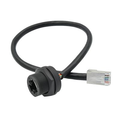 China Conector impermeável do fio do conector impermeável preto dos ethernet de 8P8C IP67 Rj45 à venda