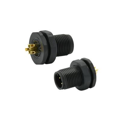 China Kreis-Lötmittel M12 5 Pin Connector Panel Mounting Male verlegte wasserdichtes Verbindungsstück M12 zu verkaufen