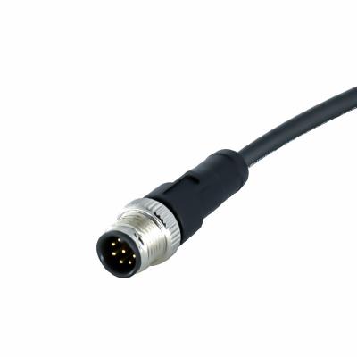 China M12 8 Pin Waterproof Wire Connector With Overmolded Sensor Power Cable for sale