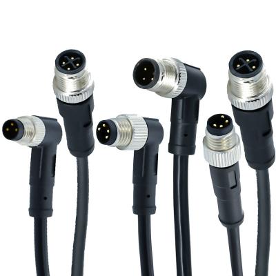 China M12 enchufes 3 - 17 fija los corazones hembra-varón fuera de los conectores de cable del sensor de M12 Pur en venta