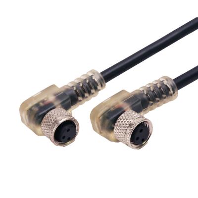 China M8 3pins fêmea ao conector fêmea do overmold com cabo, conector M8 protegido moldando R/A à venda