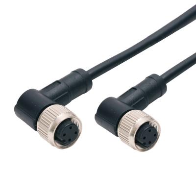 China conector impermeable A de 250V M12 que cifra IP67 90 el conector que moldea femenino del grado 4pins en venta