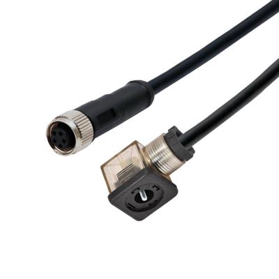 China El tipo 3+PE del conector A de la válvula electromagnética de Rigoal tapa M12 5 Pin Female Connector With LED en venta