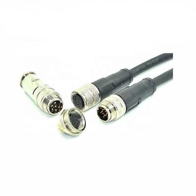 China Stecker Ip67 12 Pole zu den Miniaturkabeln gerades Pin Molded Plug des Sockel-M16 zu verkaufen