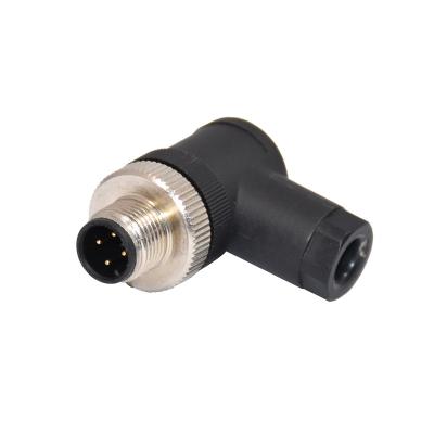 China M12 4pin D que codifica o conector impermeável M12 do conjunto reto masculino do parafuso instalou o conector à venda