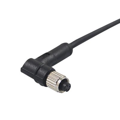 China Female 90 Degrees Molded M5 Cable Connector A Code 250VAC for sale