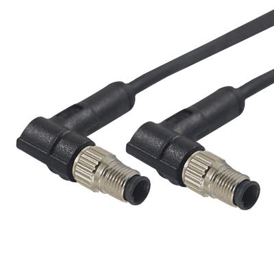 China Male Au Plating M5 TPU Waterproof Cord Connector 90 Degree Ip68 for sale