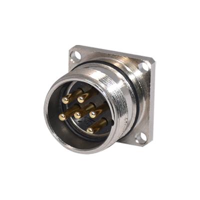 China M23 Male Square PA66 Panel Mount Connector Solder Type Zinc Alloy for sale