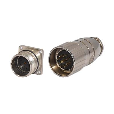 China Conector recto de la fuente de alimentación del conector masculino de la prenda impermeable del cable M23 de CuZn 10m m en venta