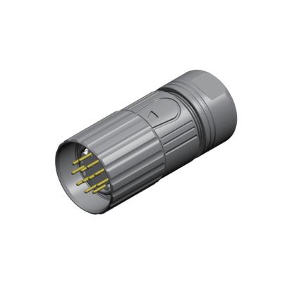 China Cu Alloy 150V CuZn M23 Male Connector Rigoal M23 Waterproof Connector for sale