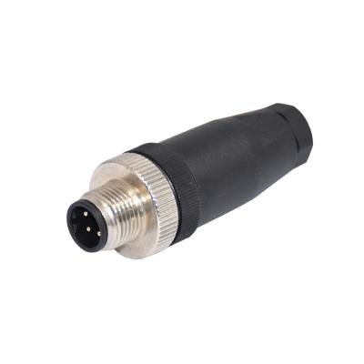 China Conector impermeable plástico recto 4 PIN CuZn de la aviación M12 AWG26 en venta