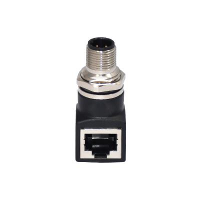 China Conector impermeable de los adaptadores de doblez M12 y RJ45 del tipo en venta