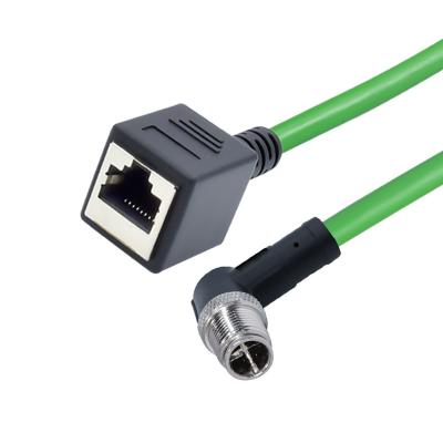 Chine L'adaptateur de Pin Male To Female Rj 45 du code 8 de M12 X câblent la certification adaptée aux besoins du client de la CE de longueur à vendre