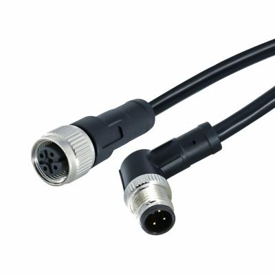 China Kodierte wasserdichtes Kabel-Verbindungsstück IP68 PUR M12 ein B D 3 4 5 8 12 Pin CuZn TPU zu verkaufen