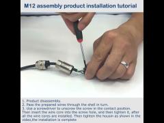 CuZn M12 PA66 Female Screw Connector IP67 5p 8p A Coded TPU