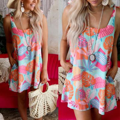 China 2022 new print European and American halter Amazon summer casual workable loose vests for sale