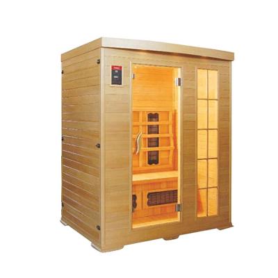 China Computer Control Panel Wholesale 2 Person Hemlock Sauna Room Wooden Far Infrared Ceramic Sauna Room for sale