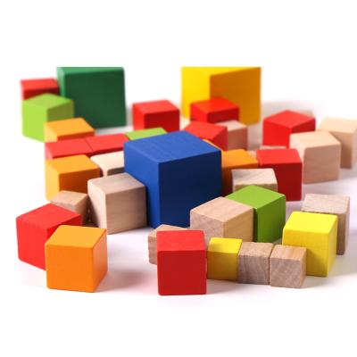 China Playing 2021 1mm-8mm DIY Natural Wooden Block Kids Square Cube Building Blocks for sale