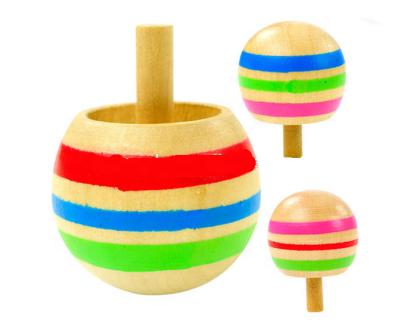 China 2021 Latest Kid Style Funny Kids Toys Mini Cute Wooden Spinning Tops AT11949 for sale