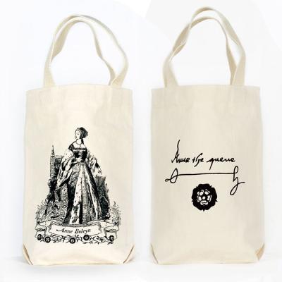 China Handled Tote Bag Customized Cotton Canvas Promotional Bag With Vintage Design For Girls for sale