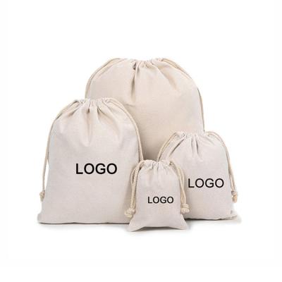 China Wholesale cotton canvas fabric pocket folding custom logo printed large eco drawstring bags for sale