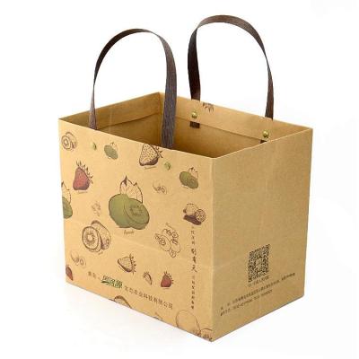 China Wholesale Recyclable Promotional Recycled Recycled Brown Handle Bags Custom Paper Bottom Bag Square Packaging Printing Craft Paper Bag With Handle for sale