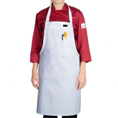 China Neack strap and sewn straps fixed / with adjustable buckle / cross back custom design white apron bakery apron cotton cooking apron for sale