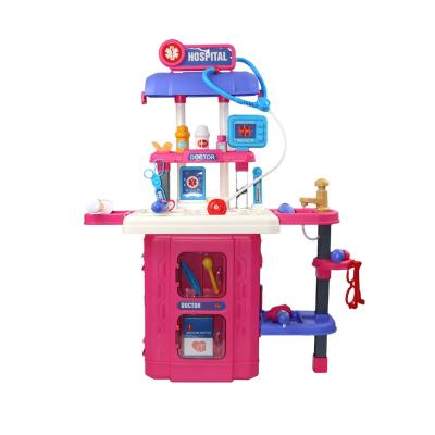 China Hot Sale Safety Lemone 3 in 1 Doctor Pretend Play House Children's Toys Gift Education ABS Toy Set with Tool Table Trolley Suitcase for sale