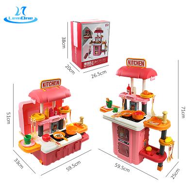 China Pretend Kids Play Set 2022 New Arrival Kitchen Toy 3 In 1 Cooking Simulation Play Set Toy For Boys Girls With Light Sound Effect Educational Role Play Game for sale