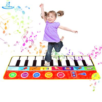 China Colorful and Musical Design 19 Keys Baby Piano Electronic Educational Dance Keyboard Mat Toys for Baby Gift for sale