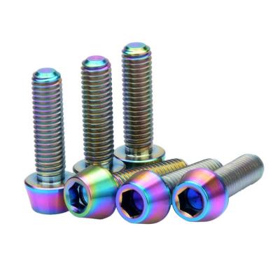 China Industry / Bicycle Titanium Bicycle Stem Bolts M5x18mm Tapered Cycling Handlebar Titanium Stem Bolts Bike Fixed Screws for sale