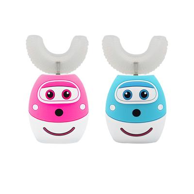 China Cheapest Product USB Rechargeable Sonic U Shaped Children Kids Electric Toothbrushes Silicone Portable ABS+ Silicone Head for sale