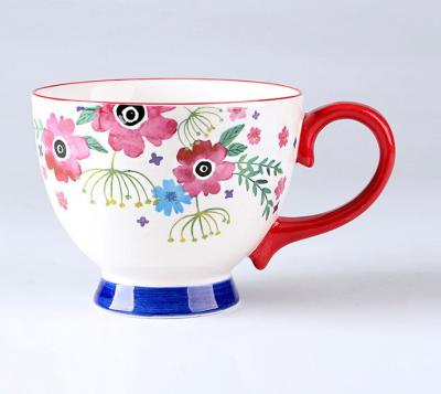 China Viable made of hand-painted high quality materials convenient storage belly breakfast cup AN010# large for sale