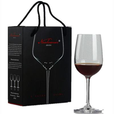 China New Classic/Postmodern Red Wine Glass Set 2 Grape Brown Di Bordeaux Gift Box Crystal Glass Wine Goblet LOGO Customized for sale