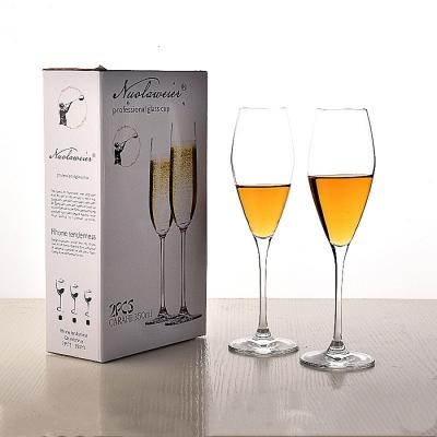 China New Classic/Postmodern Champagne Hardware 2 Gift Box Goblet Champagne Glass Christmas Crystal Wine for sale