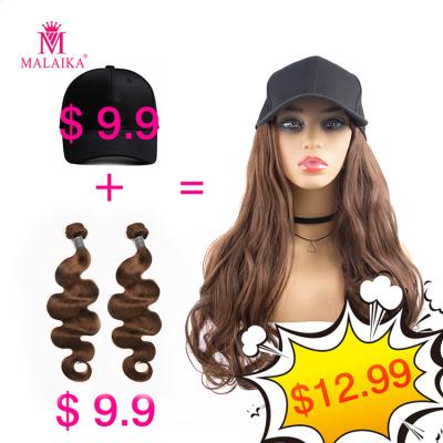 China Virgin Body Wave Cuticle Aligned Synthetic Hair Extension Hair Cap Weaving Wig for sale