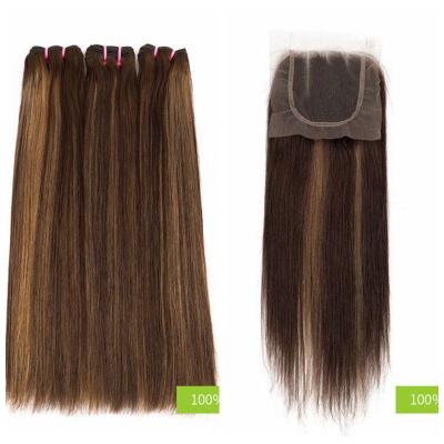 China No Tangle 100% Pulled Hair Bundle Piano Color 12A Double Hair Extension Hair Bundles for sale