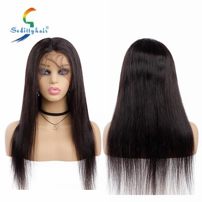 China No Tangle Real Color Women's Silk Low Lace Wig 100% Brazilian Natural Hair Full Wigs for sale