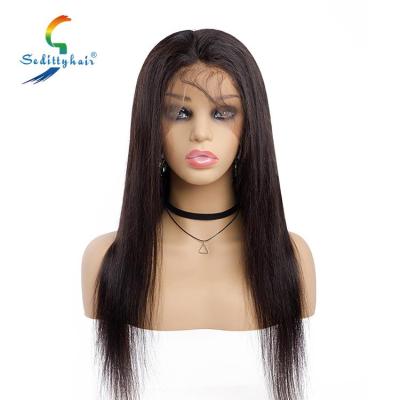 China No Tangle Free Shipping Baby Hair Full Lace Wig 100% Lead Glueless Straight Hair Wig for sale