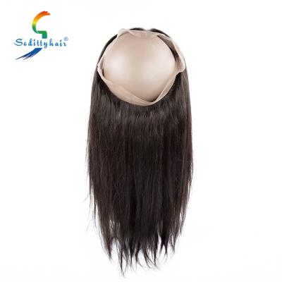 China No Tangle Unprocessed Virgin Brazilian Human Hair 360 Full Lace Front Closure for sale