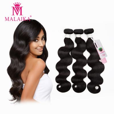 China Tangle and Shedding Free Raw Indian Hair Hairpiece MALAIKA Brazilian Hair Weave Bundle for sale