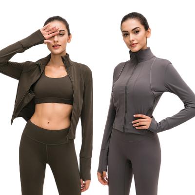 China Yoga Fitness Coat Breathable Active Wear Tops Zipper Casual Long Sleeve Women Yoga Jacket for sale