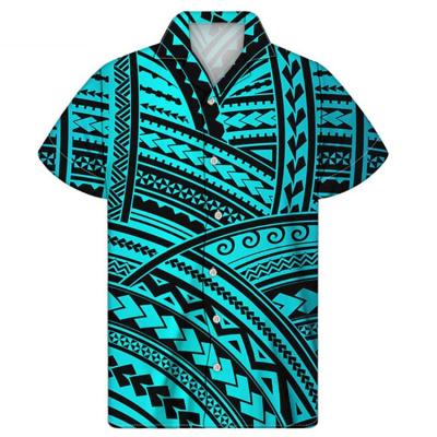 China Floral Anti Shrink Samoa Plus Size Shirts Polynesian Tribal Print Trendy Shirt For Men Short Sleeves Casual Boy's T-Shirts Customized for sale