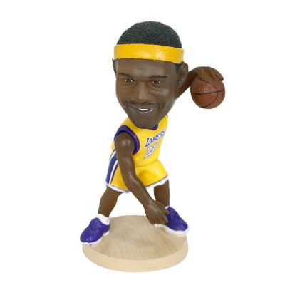 China Factory Realistic LeBron James Flip Head 3D Basketball Players Bobblehead Toys NBA Model Realistic Star Model Doll for sale