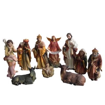 China Europe Decor Polyresin Religious Crafts Of Jesus Christian Indoor Statues Figurine Set Nativity Resin Sculpture for sale