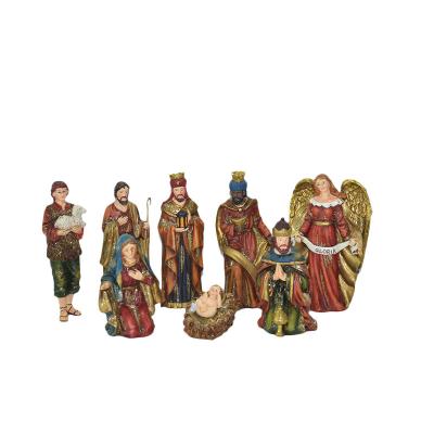 China Europe Family Figurine Custom Christian Holy Decor Ornaments Religious Nativity Set Resin Sculpture Craft for sale