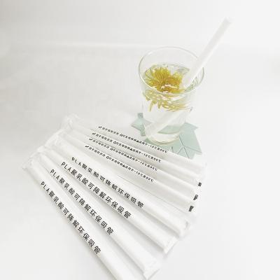 China PLA Individually Wrapped Pla Straws With Printing PLA Straw Drinking Straw Biodegradable PLA for sale