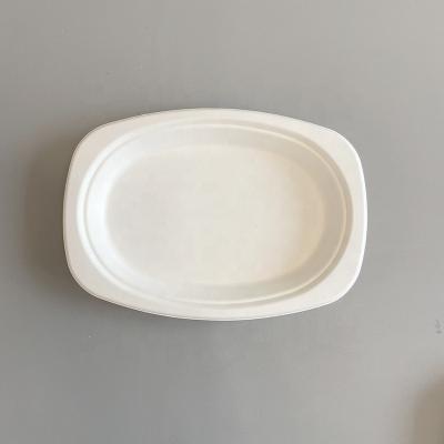 China Disposable Disposable Dishes for Wedding Breakfast Cake Chocolate Fruit Dry Tray Disposable Oval Paper Plate for sale