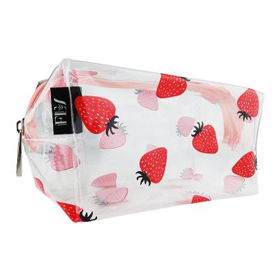 China Custom OEM/ODM Summer Fashion Eco-friendly Travel Cosmetic Bag Transparent PVC Clear Pouch With Zipper for sale